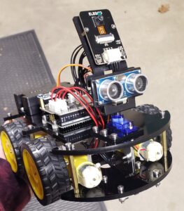 Arduino Uno smart car robot from a kit, built during a college course